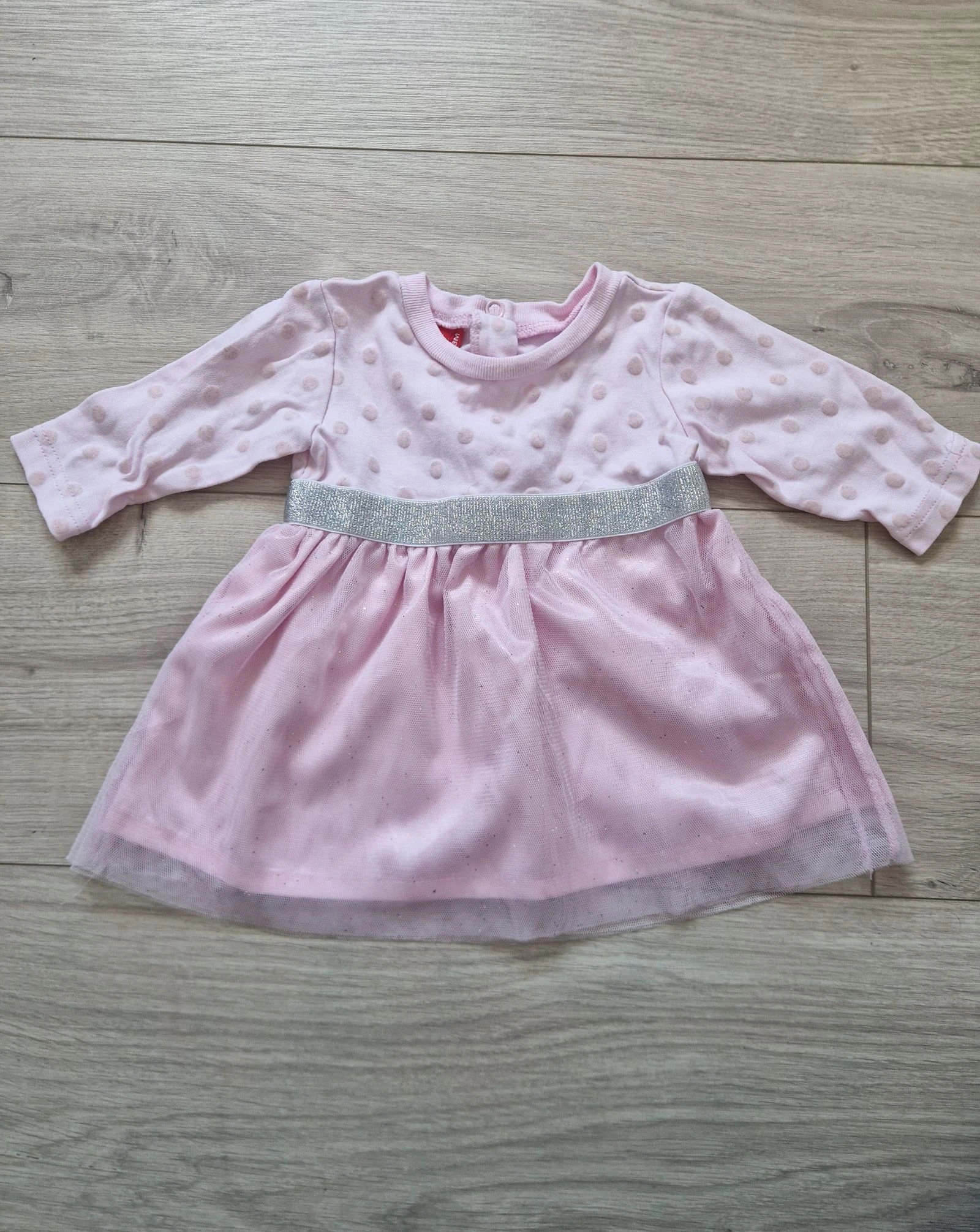 🌸 Robe bébé fille Tissaia – rose tulle & pois – taille 3 mois – très bon état